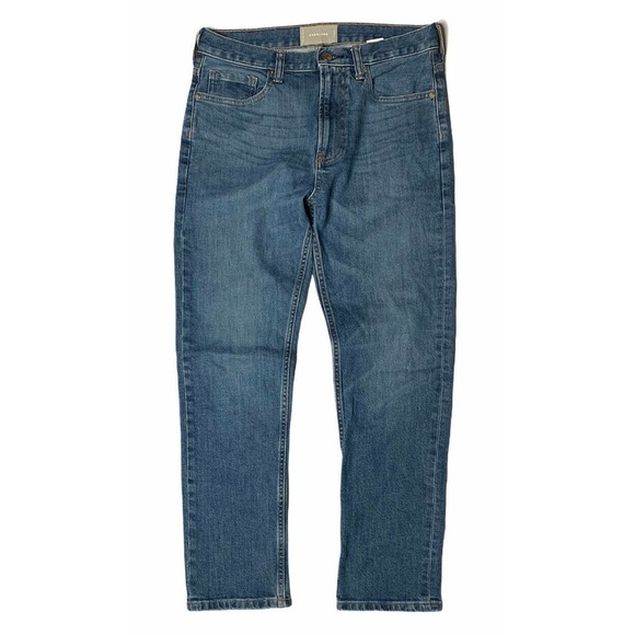 Everlane Denim - Womens Everlane High Rise Straight Ankle Jeans with Stretch Medium Wash Size 27